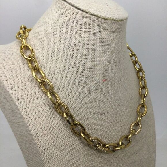 Stella & Dot Textured Oval Link Necklace 16" - Picture 5 of 6